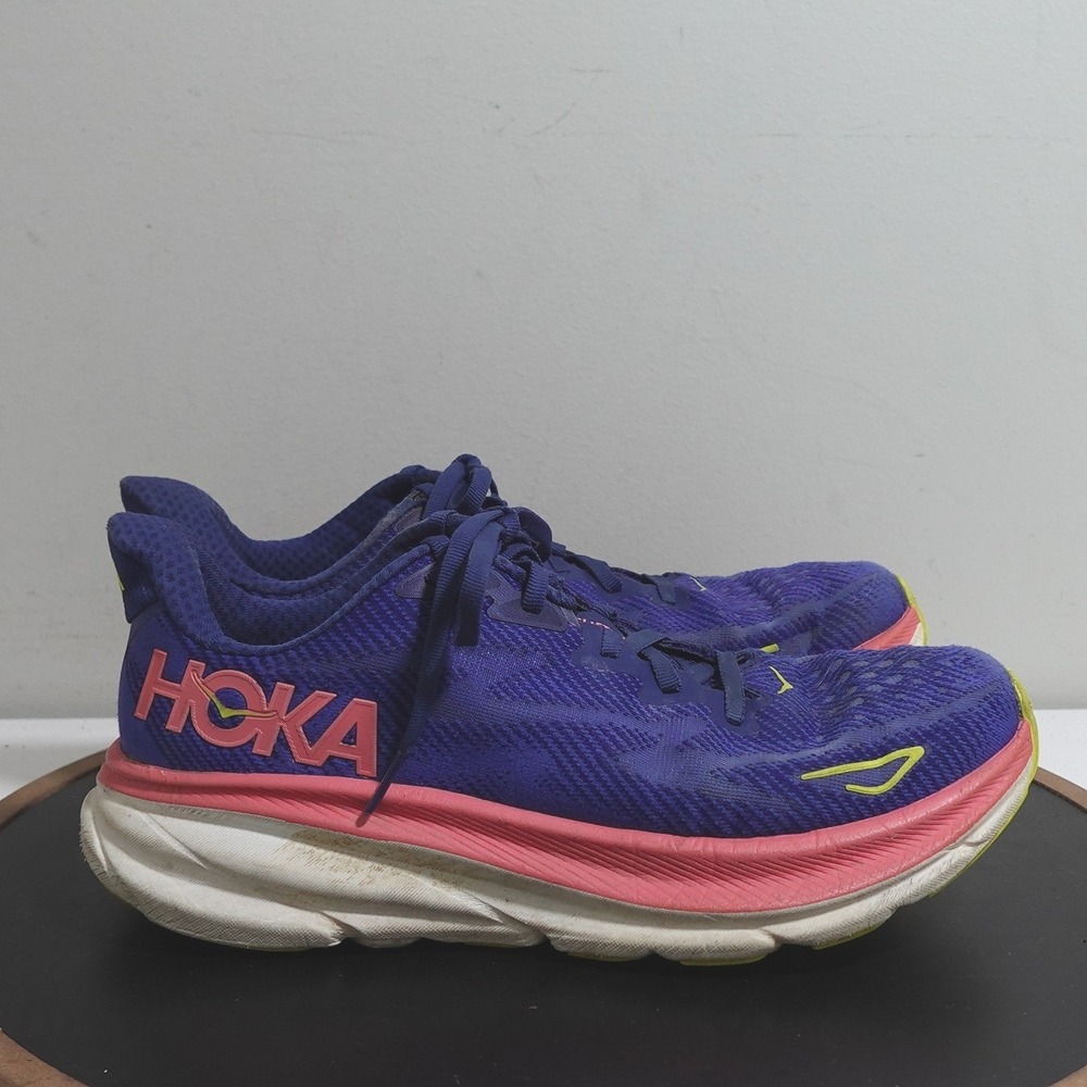 Hoka Clifton 9 Women Size 8.5 Running Shoes Purple Pink Road Trainers Athleisure